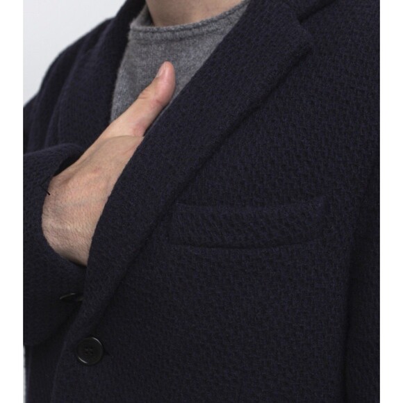 WAX LONDON Kray Coat Small Navy Blue NEW Jacket Business Professional Wool - Picture 3 of 13